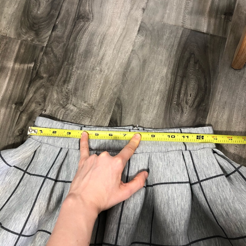 50’s Comfy Gray Grid Pattern A-Line Flare Skirt - image 6